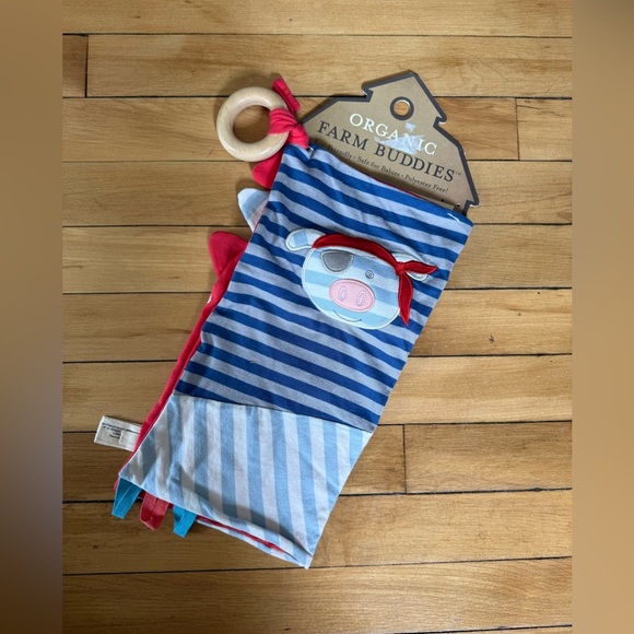 NWT Organic Farm Buddies Security Blanket Baby Lovey Pirate Pig Activity - Picture 1 of 10